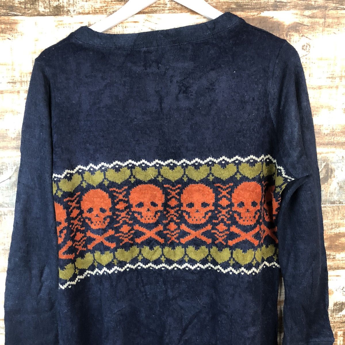 Homespun Knitwear Bemymuse Dark Blue skull Knitwear #A2056 Size M / US 6-8 / IT 42-44 - 14 Thumbnail