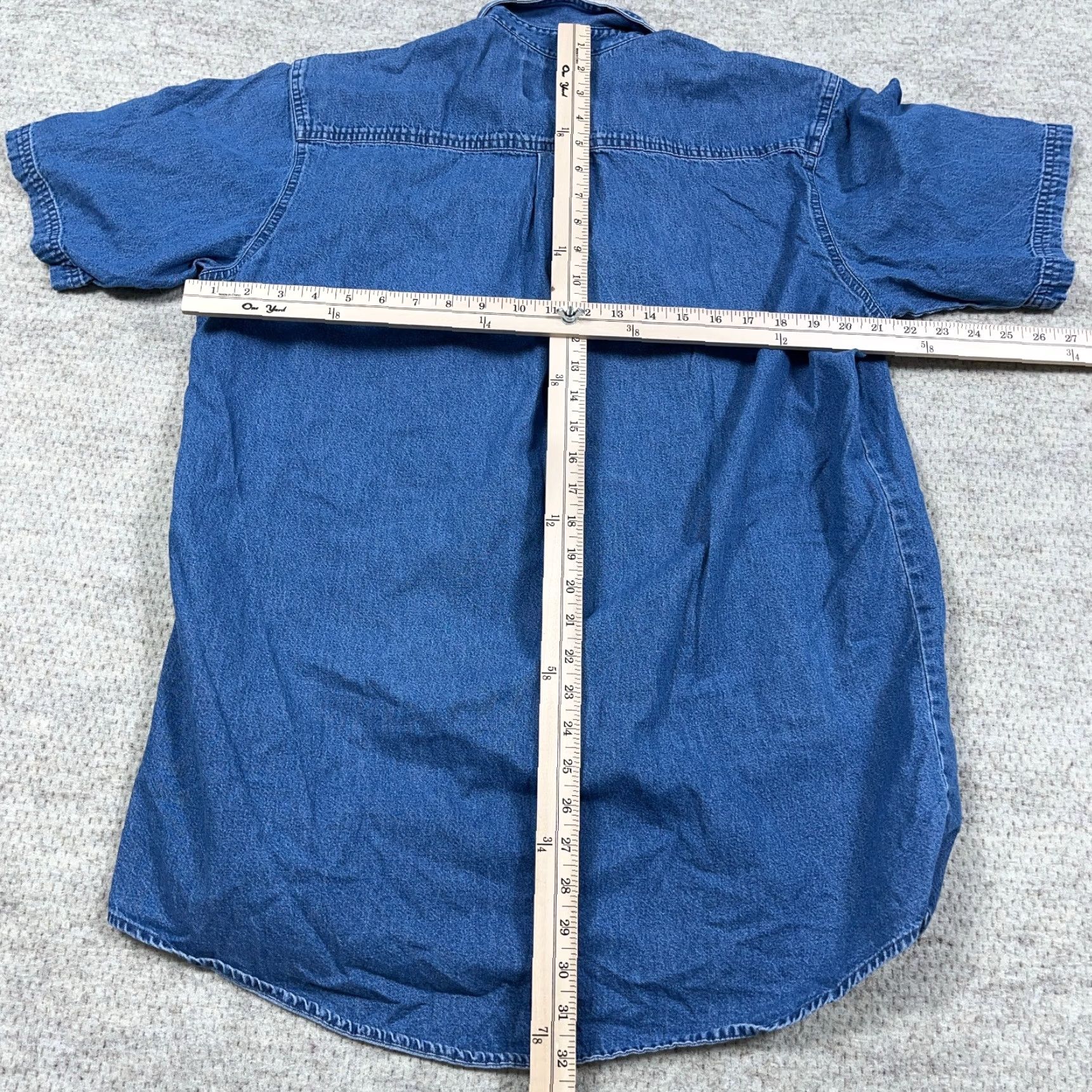Dickies Dickies Shirt Men Large Blue Denim Button Up Workwear Pocket Indigo Adult Size US L / EU 52-54 / 3 - 6 Thumbnail