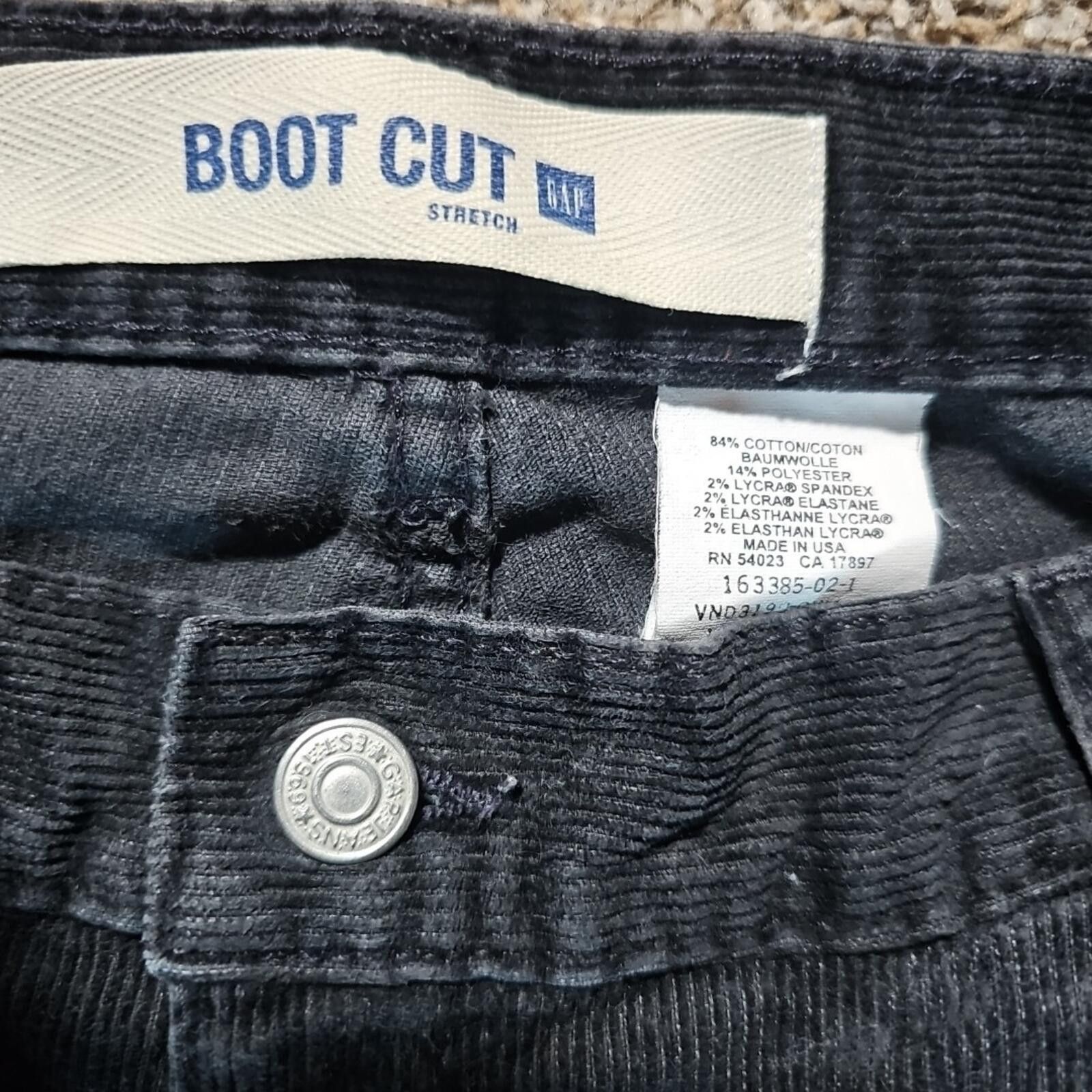 Gap Gap Corduroy Bootcut Stretch Pants Women’s 16R Black Stretch Size 38" / US 16 / IT 52 - 2 Thumbnail