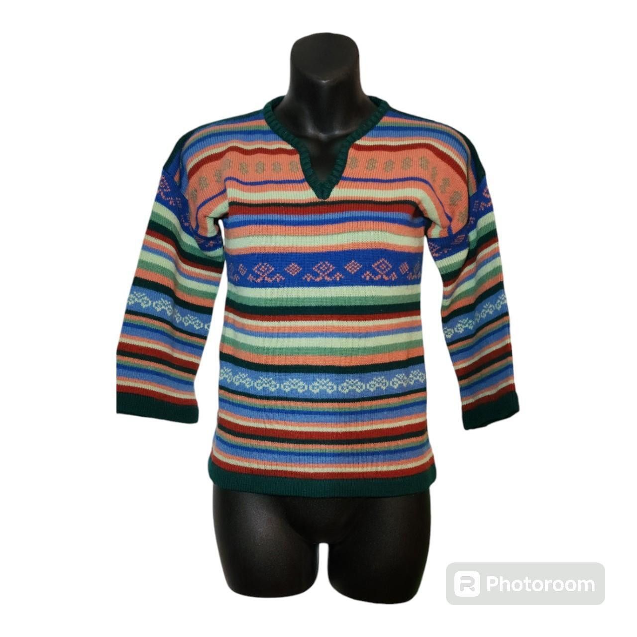 Vintage Knit Vintage V-neck Sweater Size S / US 4 / IT 40 - 1 Thumbnail