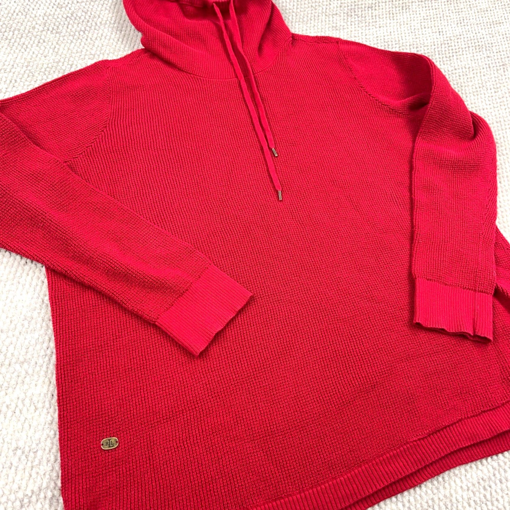 Ralph Lauren Lauren Ralph Lauren Sweater Women 1X Red Waffle-Knit Turtleneck Pullover Casual Heavyweight Size XL / US 12-14 / IT 48-50 - 2 Thumbnail