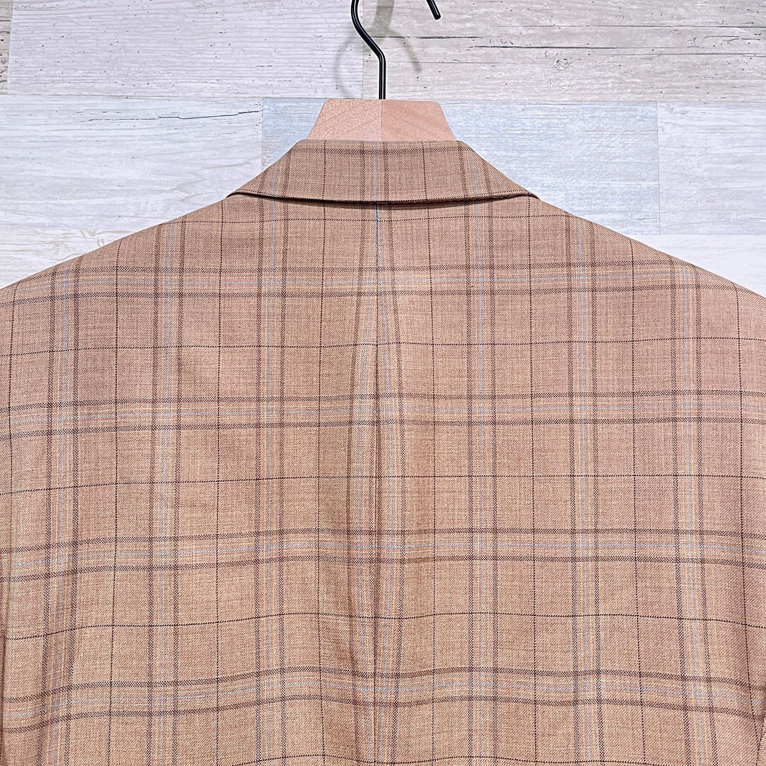 Holland & Sherry Holland & Sherry Bespoke Sport Coat Tan Plaid Savile Ro 38R Size 38R - 6 Thumbnail
