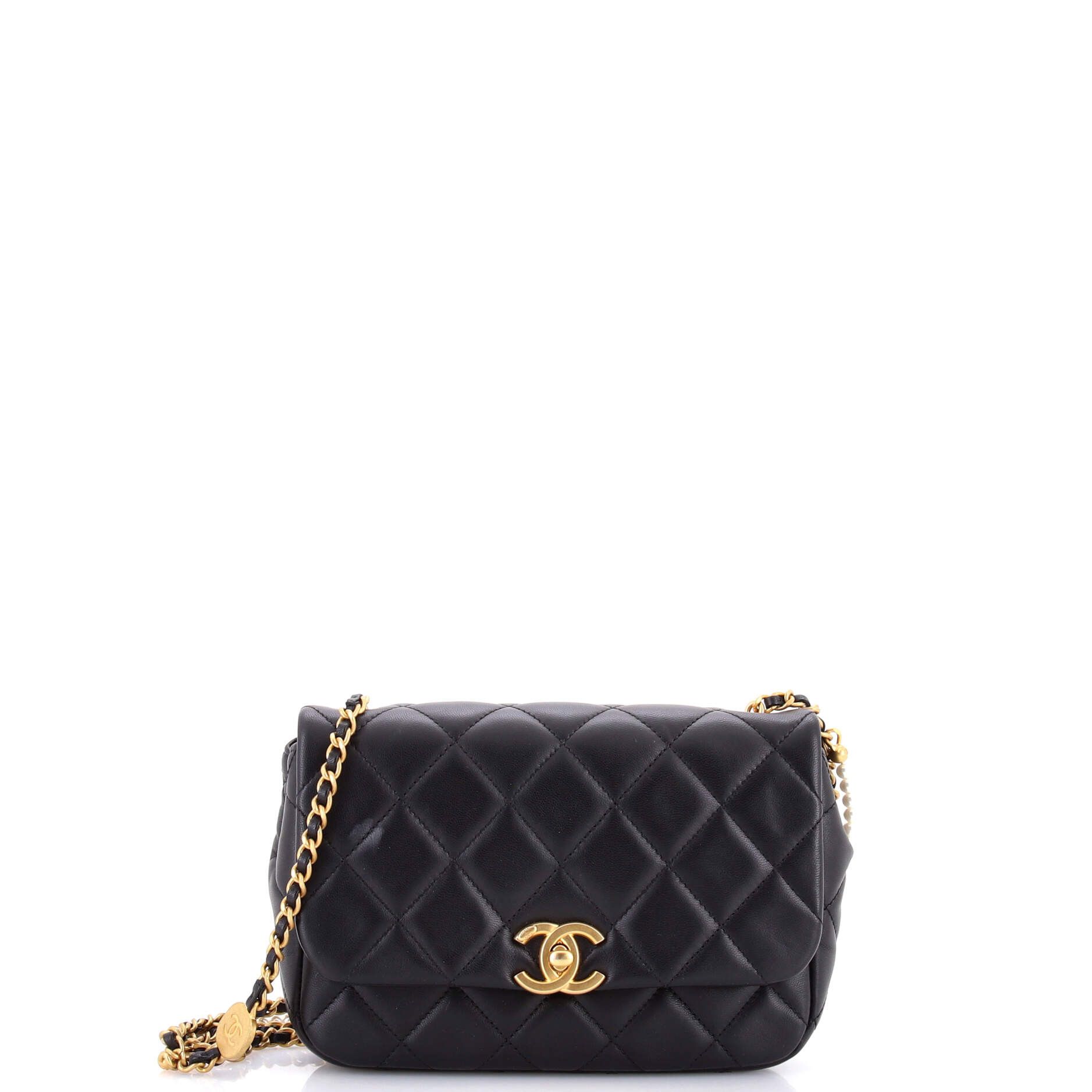 Chanel Medallion Pearl Chain Flap Bag Size ONE SIZE - 1 Thumbnail