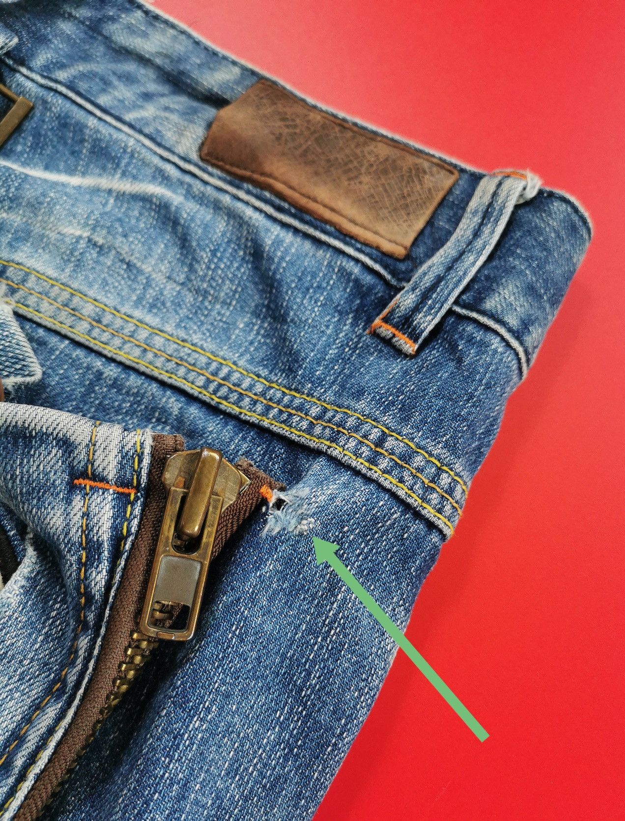 If Six Was Nine Red Pepper Red Indian Embroidery Denim Jeans Size US 32 / EU 48 - 17 Thumbnail