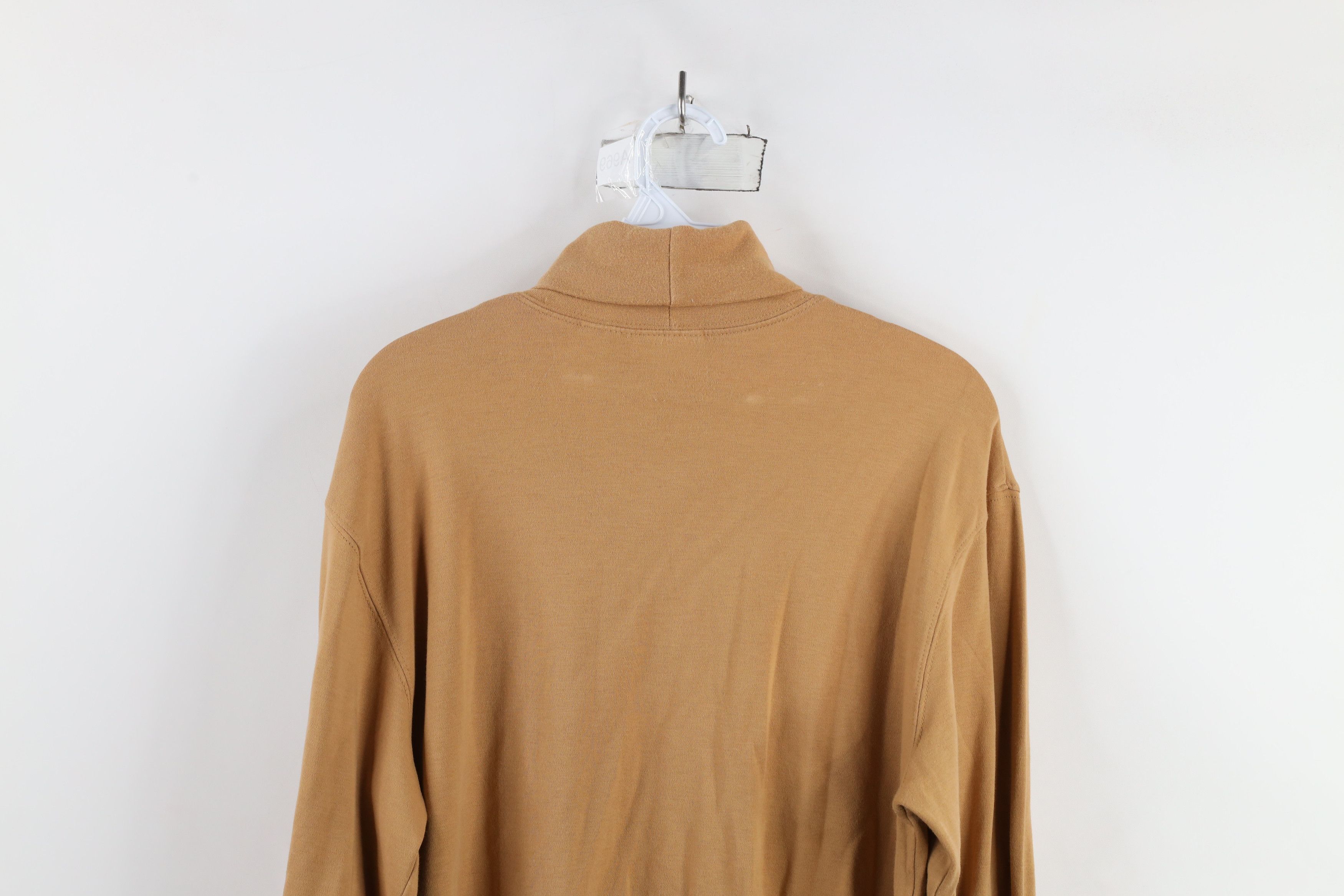 Vintage Vintage 90s Streetwear Blank Turtleneck T-Shirt Wheat Brown Size US M / EU 48-50 / 2 - 9 Thumbnail