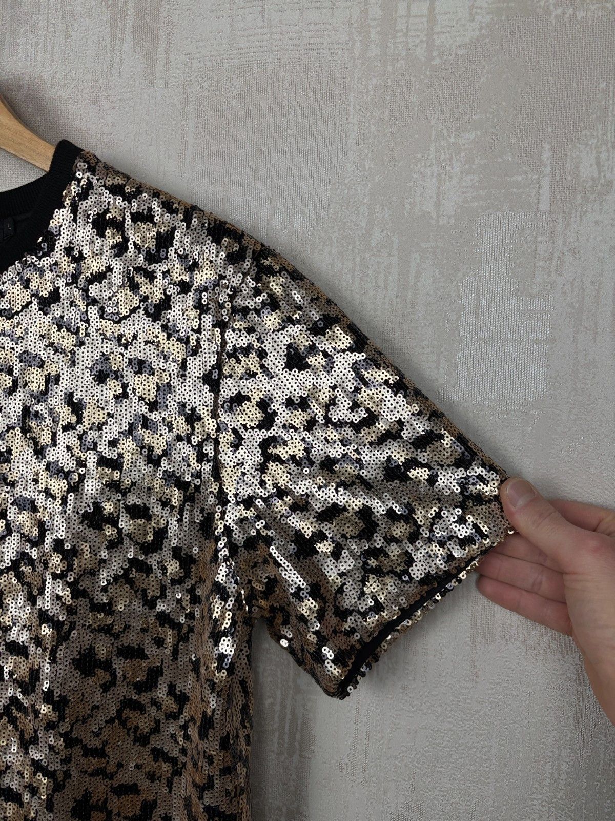 Jaded London Jaded London Sequin Top T-Shirt Gold Glam Party Festival Size US L / EU 52-54 / 3 - 7 Thumbnail