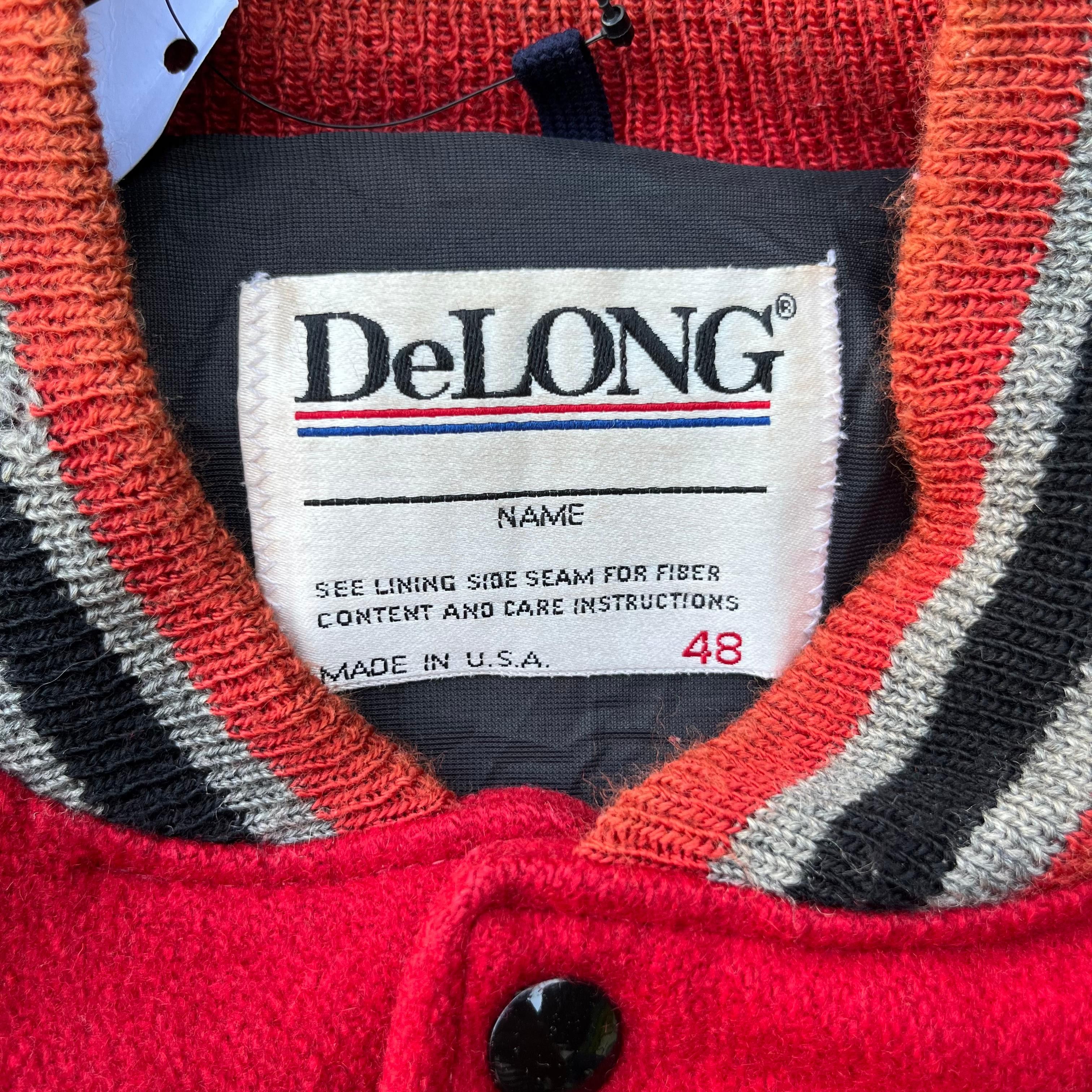 Delong RARE❤️‍🔥Vintage 80s Delong Wool Leather Varsity Jacket Size US M / EU 48-50 / 2 - 12 Thumbnail