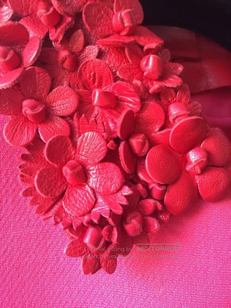 Valentino Valentino Floral leather collar dress Size M / US 6-8 / IT 42-44 - 2 Thumbnail