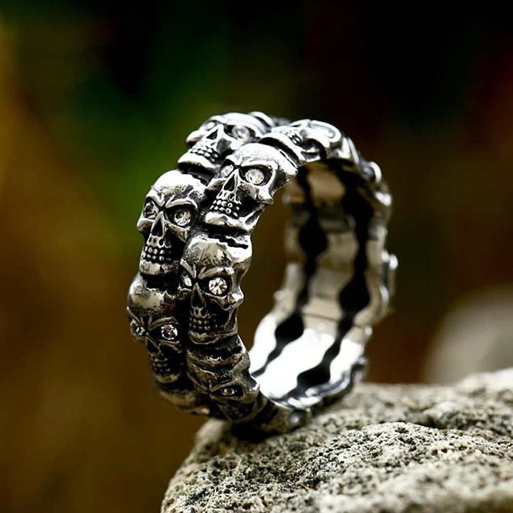 Vintage Multi Skulls Ring Size ONE SIZE - 2 Thumbnail