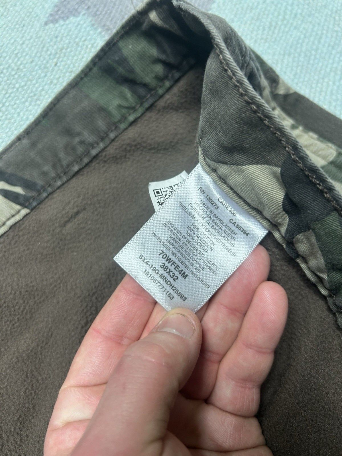 Vintage Vtg wrangler fleece lined camo cargo pants woodland 38x31 Size US 38 / EU 54 - 5 Thumbnail