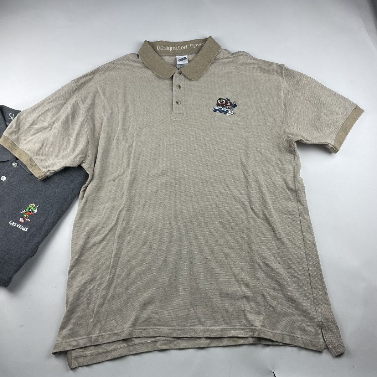 Warner Bros Lot Of 2 VTG Warner Bros Marvin Martian & Taz Polo Shirt XL Size US XL / EU 56 / 4 - 6 Thumbnail