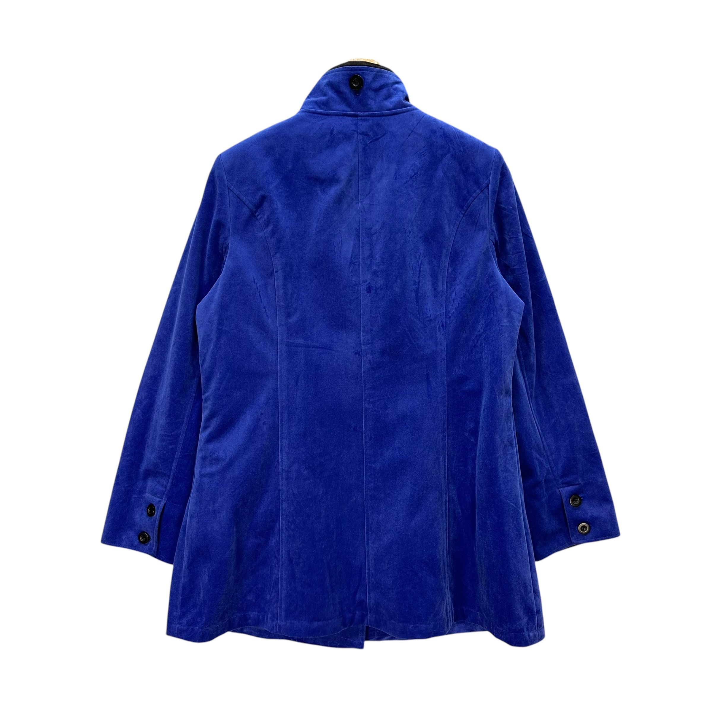 Longchamp LONGCHAMP Stand Collar Blue Button Jacket #A71-1734 Size L / US 10 / IT 46 - 11 Thumbnail