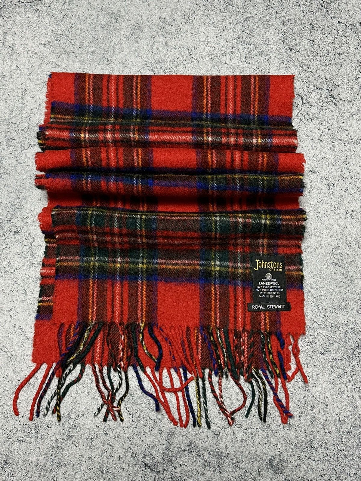 Johnstons Of Elgin × Vintage Johnstons Of Elgin Lambswool Scotland Scarf Muffler Size ONE SIZE - 6 Thumbnail