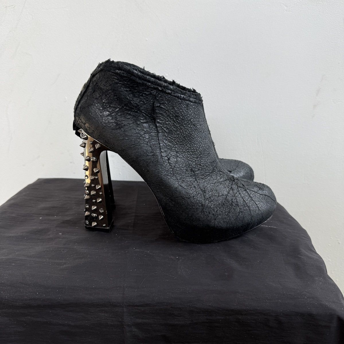 Other Alberto Venturini Black leather spiked high heels Size US 9.5 / IT 39.5 - 1 Thumbnail