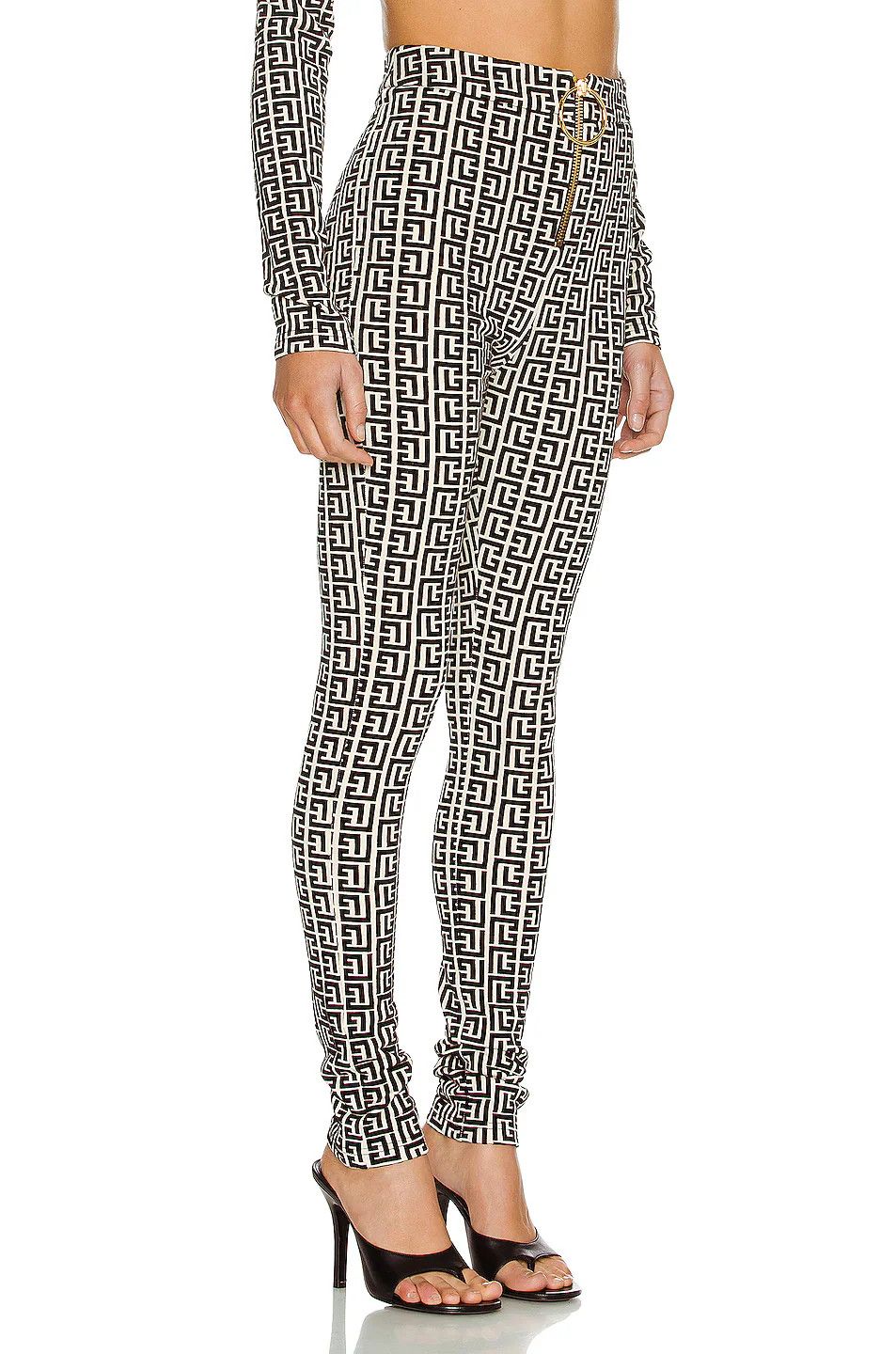 Balmain o1y0625 Lagging in Black/White Size 26" / US 2 / IT 38 - 2 Thumbnail