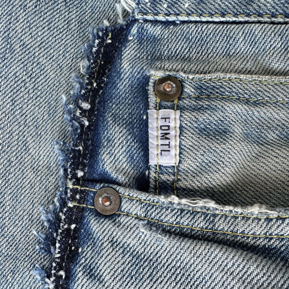 FDMTL Mercedes Benz Selvedge Crash Boro Denim Shorts jort capris Size US 36 / EU 52 - 16 Thumbnail