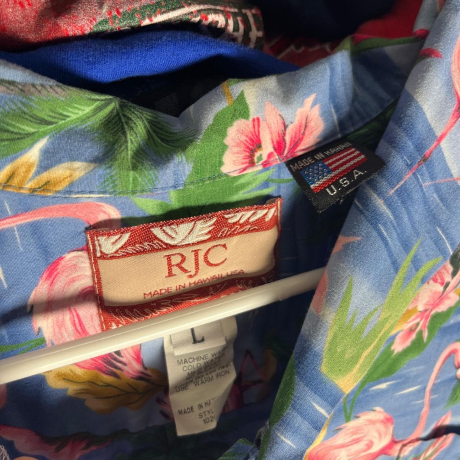 Other Vintage RJC Hawaiian Flamingo button up Shirt Size US L / EU 52-54 / 3 - 2 Thumbnail