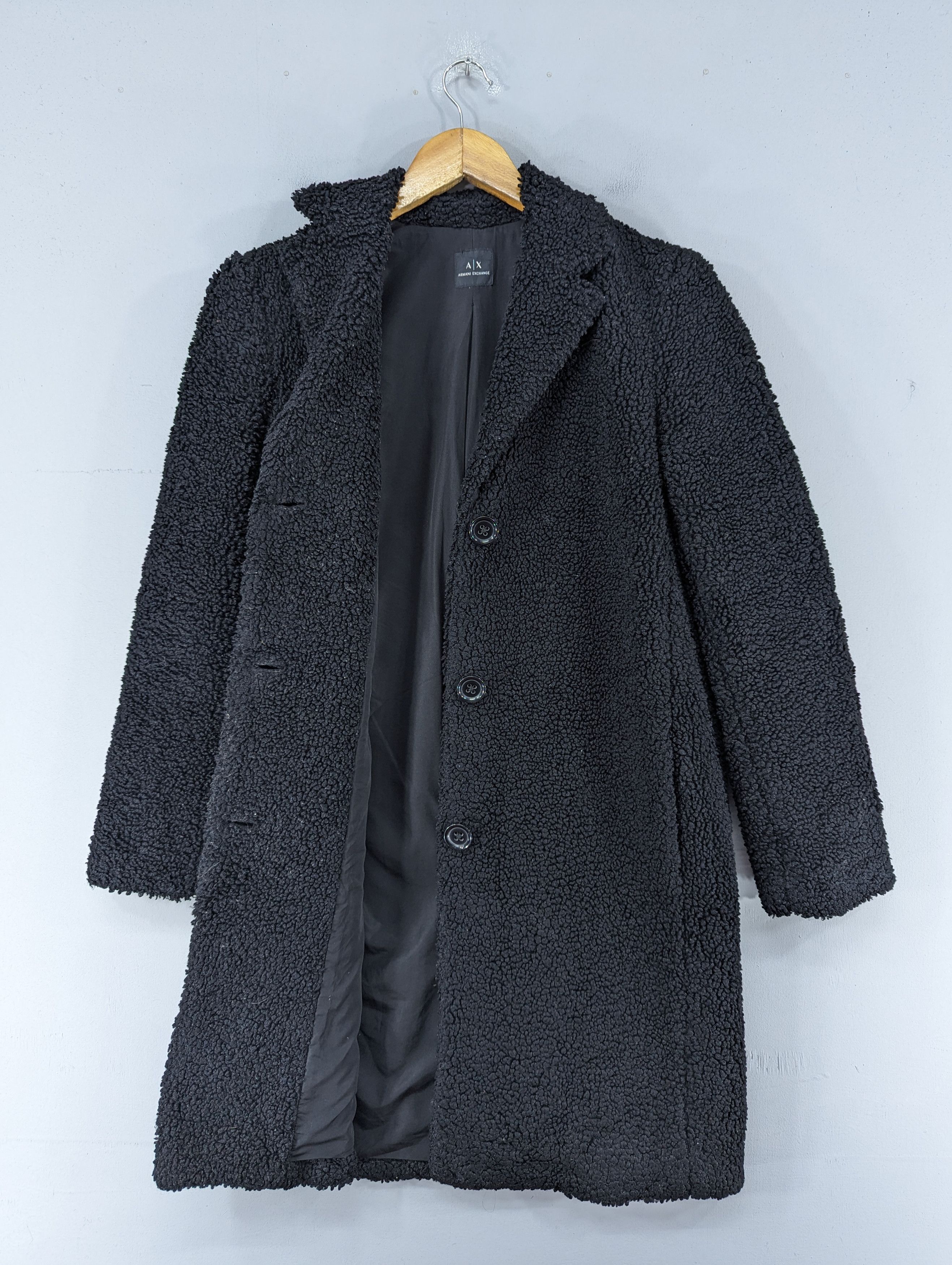 Armani Exchange Armani Exchange Teddy Black Coat Jacket Size XS / US 0-2 / IT 36-38 - 6 Thumbnail