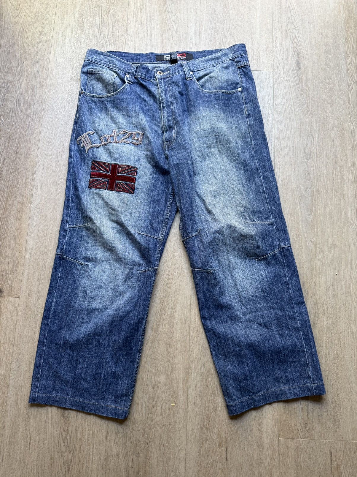 Other Y2K Lot 29 jeans with embroidered Union Jack flag Size US 40 / EU 56 - 1 Thumbnail