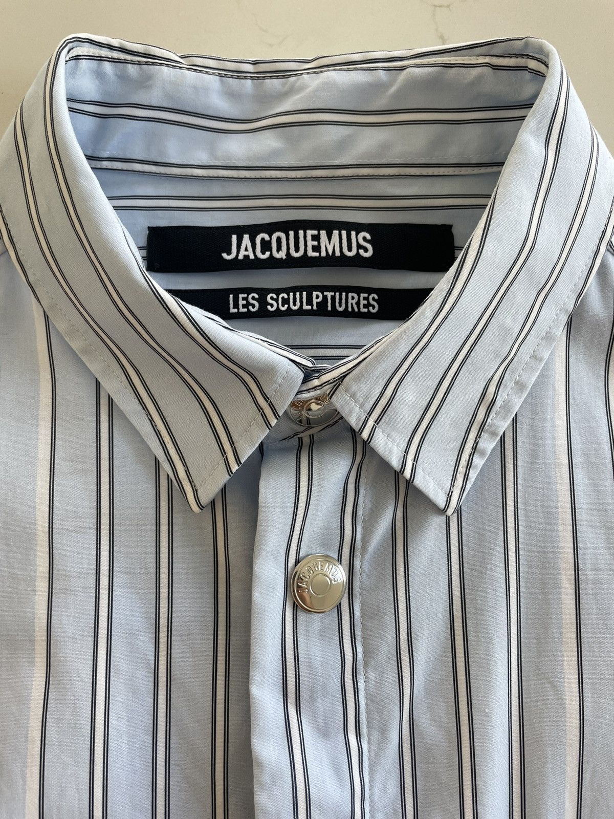 Jacquemus Jacquemus Long Sleeve Shirt - Blue Stripe Size US M / EU 48-50 / 2 - 2 Thumbnail