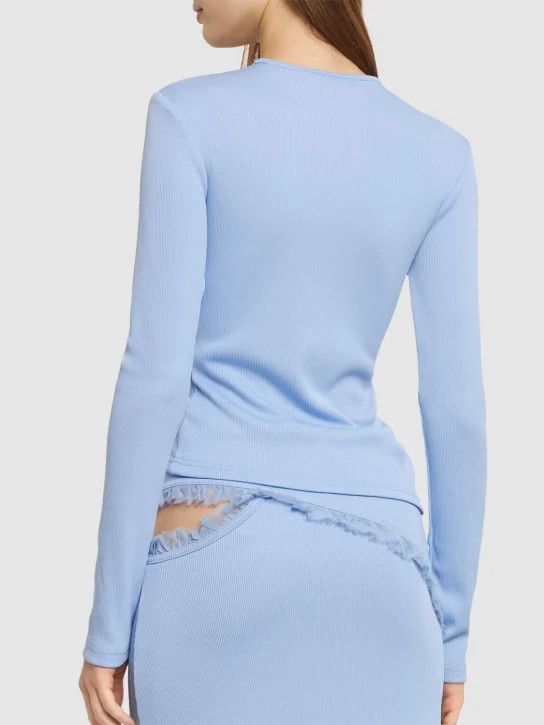 Christopher Esber o1mle0824 Open Twist Long Sleeve Top in Blue Size M / US 6-8 / IT 42-44 - 4 Thumbnail