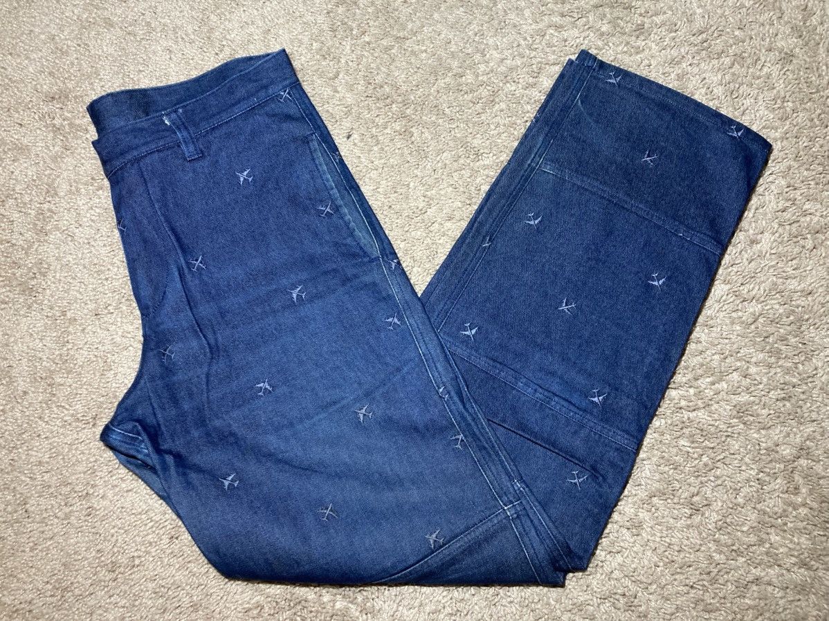 Lad Musician AW98 Lad Musician Plane Embroidered Paneled Jeans 90s Size US 32 / EU 48 - 1 Thumbnail