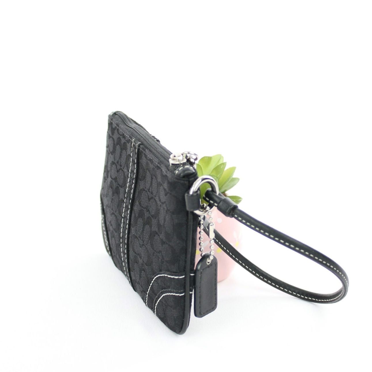 Coach Coach Black Signature Fabric Wristlet Size ONE SIZE - 4 Thumbnail