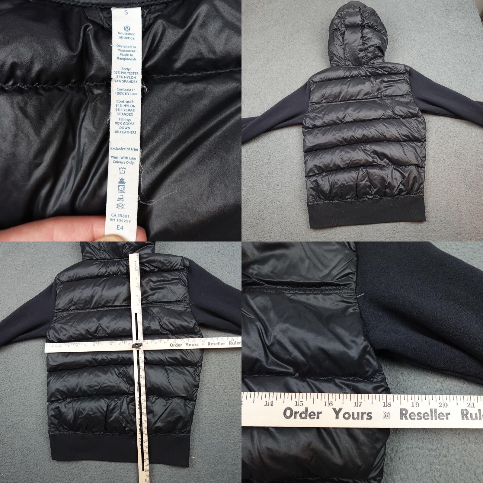 Lululemon Lululemon Jacket Mens Small Black Goose Down Hood Hybrid Full Zip Puffer Quilted Size US S / EU 44-46 / 1 - 8 Thumbnail