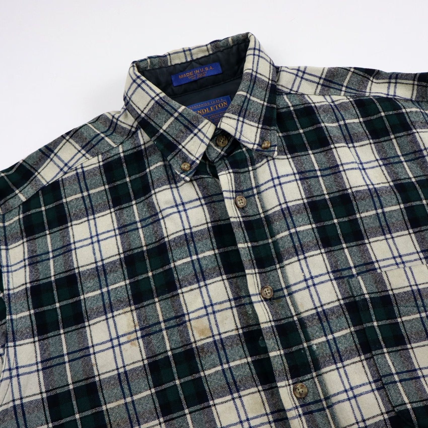 Pendleton Vtg Pendleton Wool Flannel Shadow Plaid Ombre Lodge Outdoor Shirt Mens Small Size US S / EU 44-46 / 1 - 5 Thumbnail