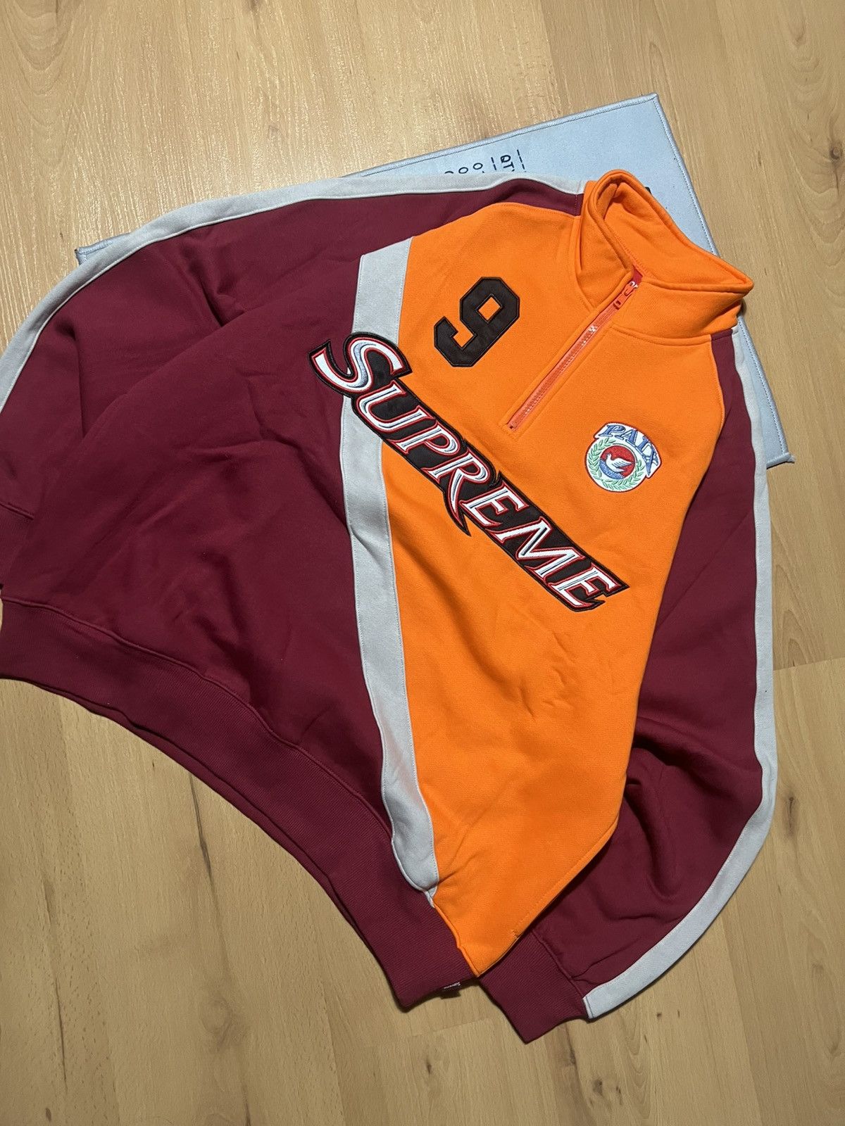 Supreme Supreme Half Zip Track Sweatshirt Orange Burgundy Logo Size US M / EU 48-50 / 2 - 3 Thumbnail