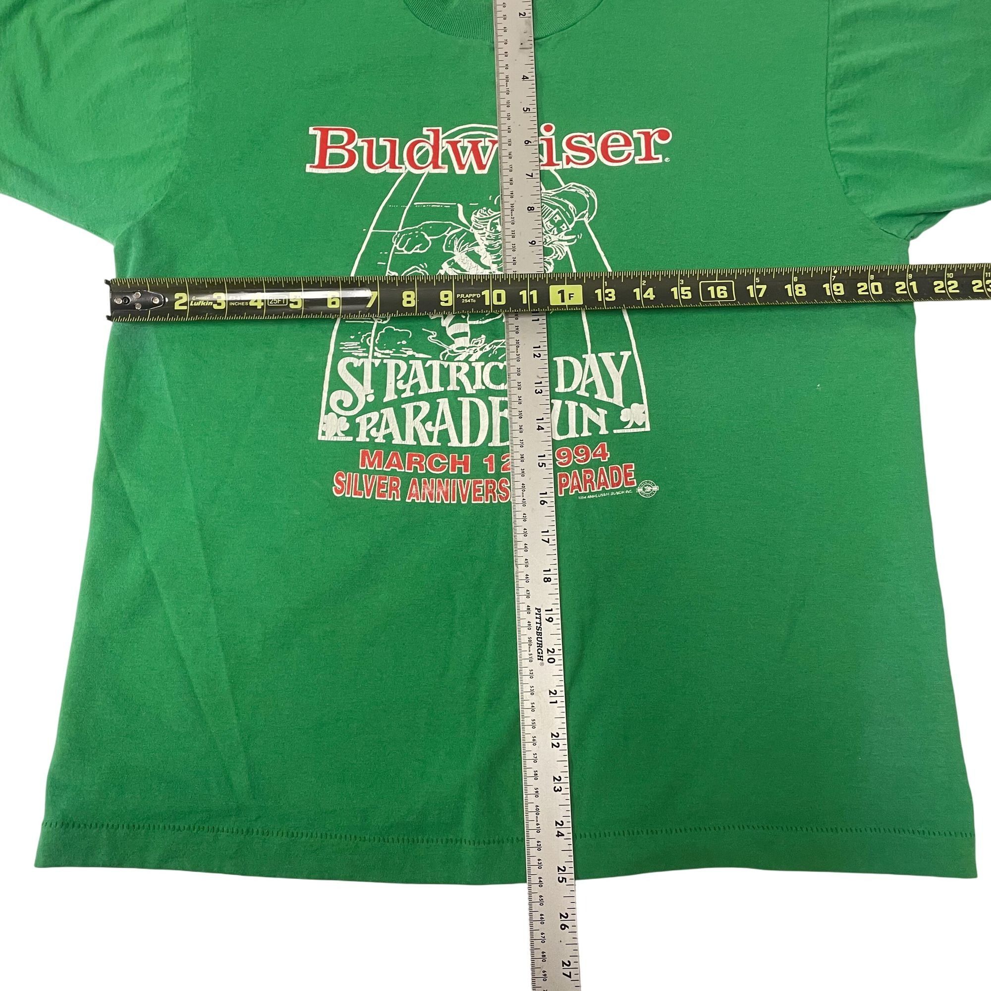Fruit Of The Loom Vtg BEST BUDWEISER Beer ST PATRICK'S DAY Parade T Shirt Size US L / EU 52-54 / 3 - 7 Thumbnail