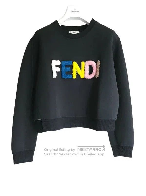 Fendi Fendi Black Cropped Logo Sweatshirt for Women . Size M / US 6-8 / IT 42-44 - 1 Thumbnail