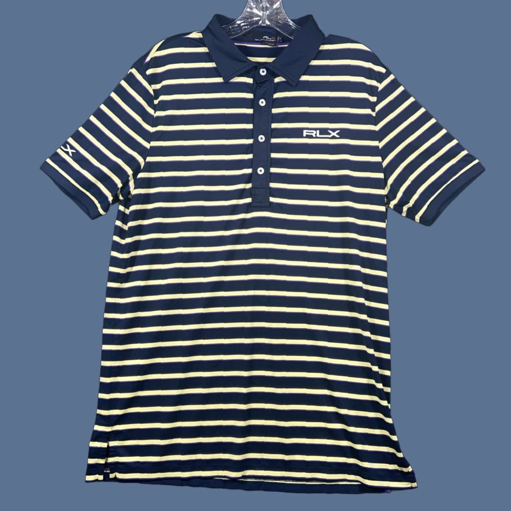 RLX Ralph Lauren RLX Ralph Lauren Polo Shirt Mens L Blue Stripe Performance Stretch Golf Size US L / EU 52-54 / 3 - 1 Thumbnail