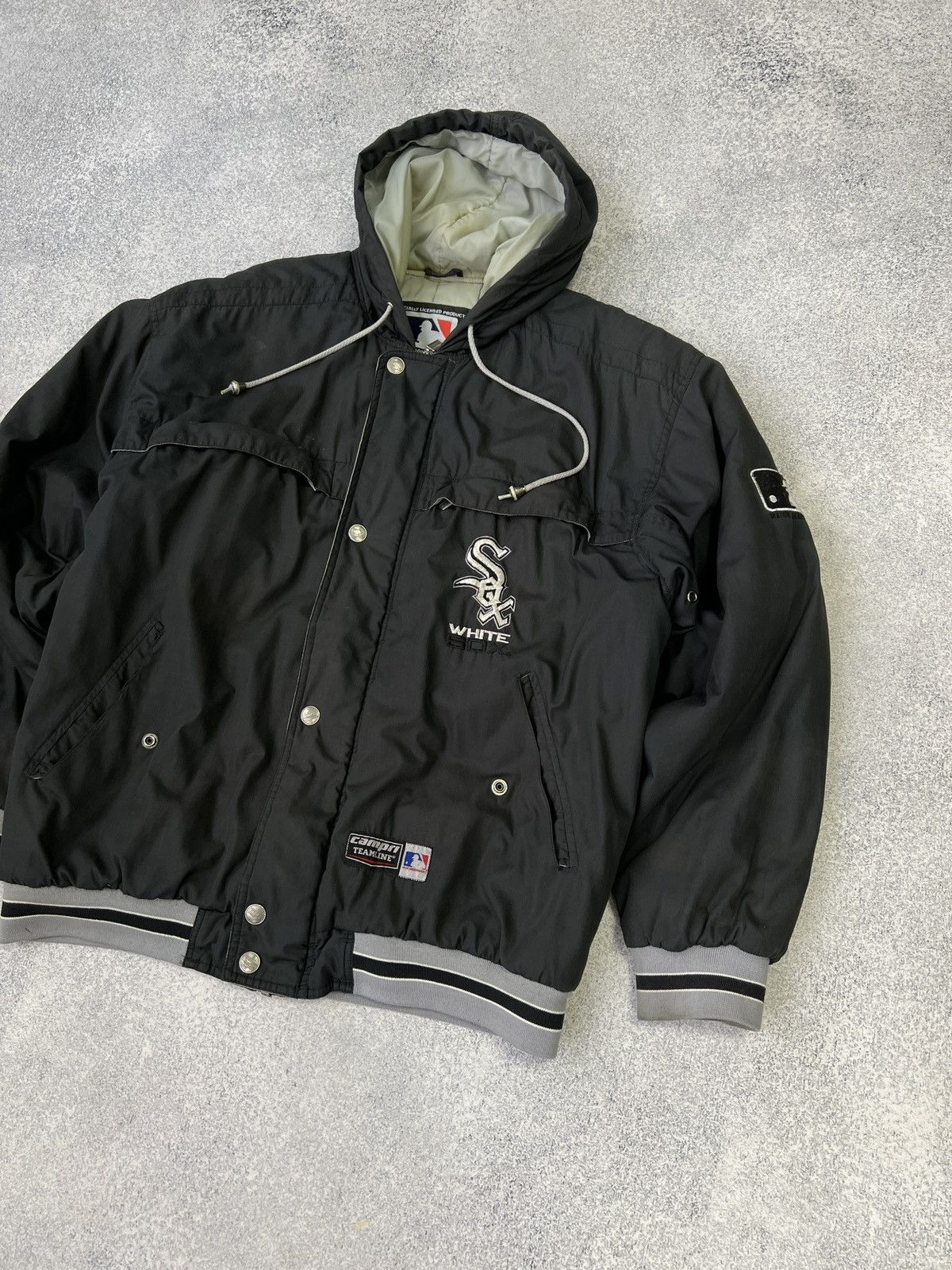 MLB × Vintage Campri Teamline White Sox Black Vintage Baseball Jacket Size US L / EU 52-54 / 3 - 5 Thumbnail