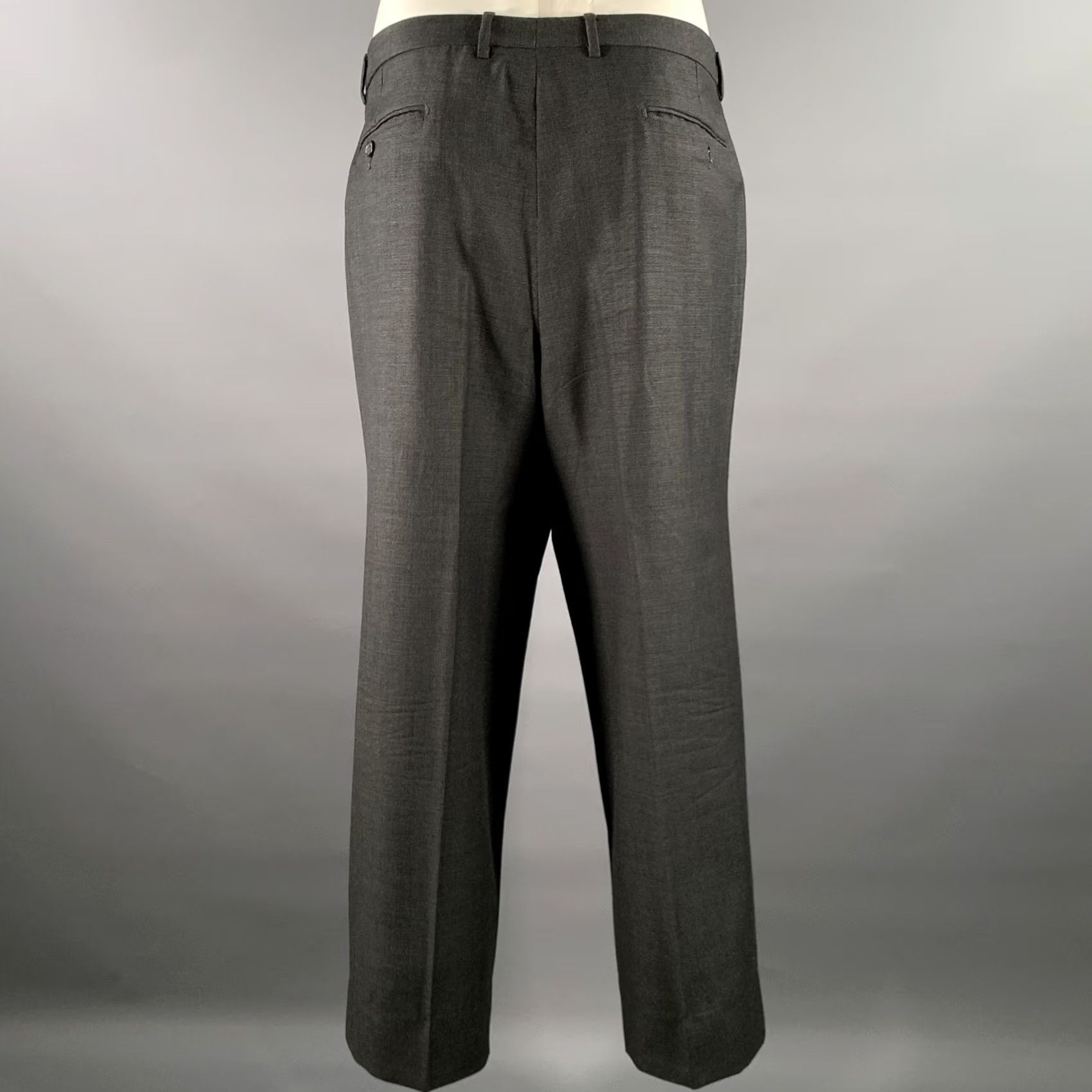 Ermenegildo Zegna ERMENEGILDO ZEGNA Suit Grey Black Nailhead Wool Peak Lapel Size 46 Mens Size 36R - 5 Thumbnail