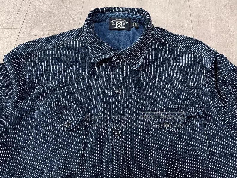 RRL Ralph Lauren RRL Ralph Lauren Out of print gemstone spike shirt blue dy Size US L / EU 52-54 / 3 - 1 Thumbnail