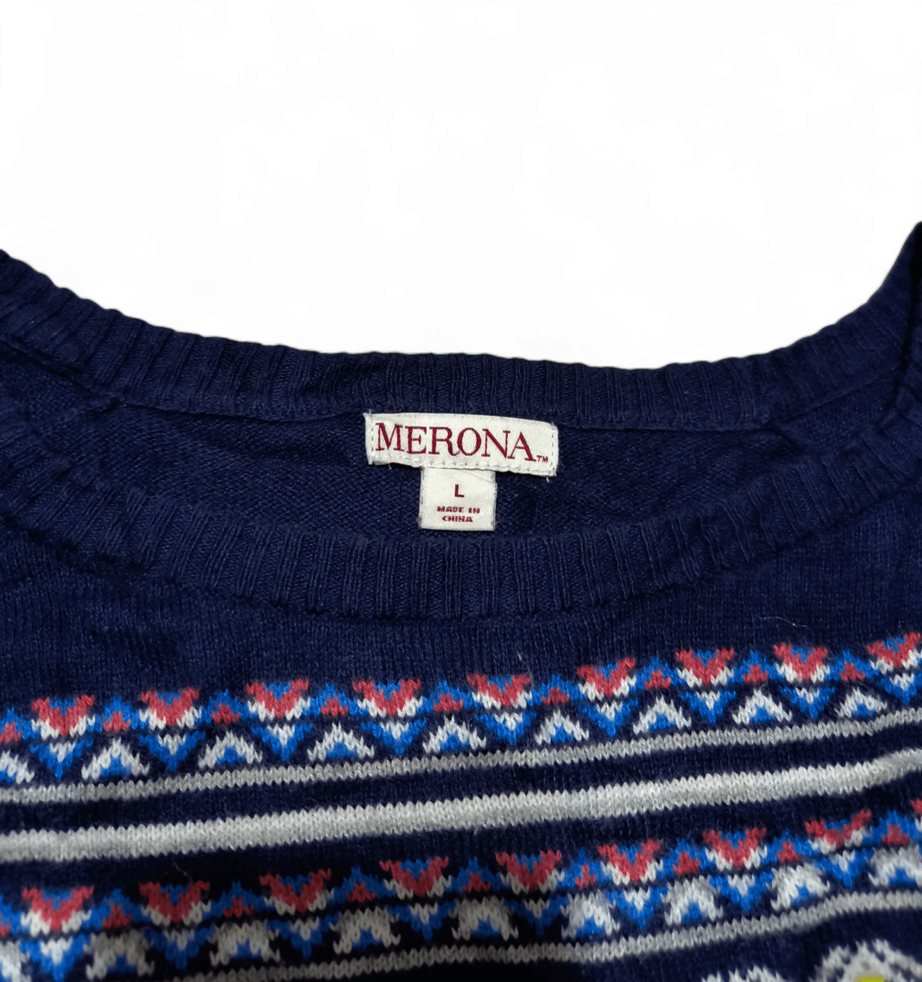 Other Vintage 90s MERONA Ethnic Pattern Knit Women's Thin Sweater Size L / US 10 / IT 46 - 8 Thumbnail