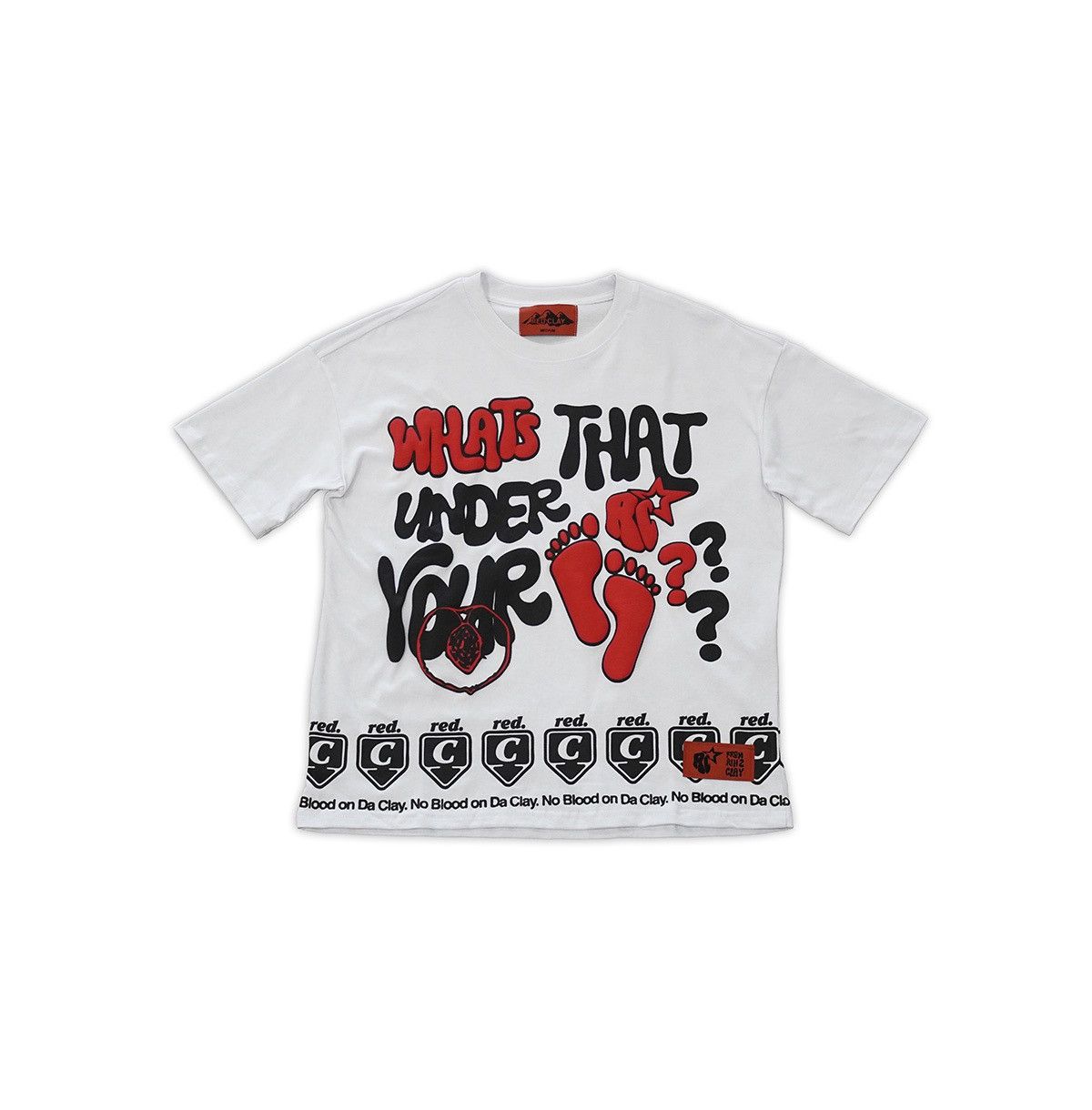 Red Clay ‘WTUYF’ T-Shirt (XS) (White)