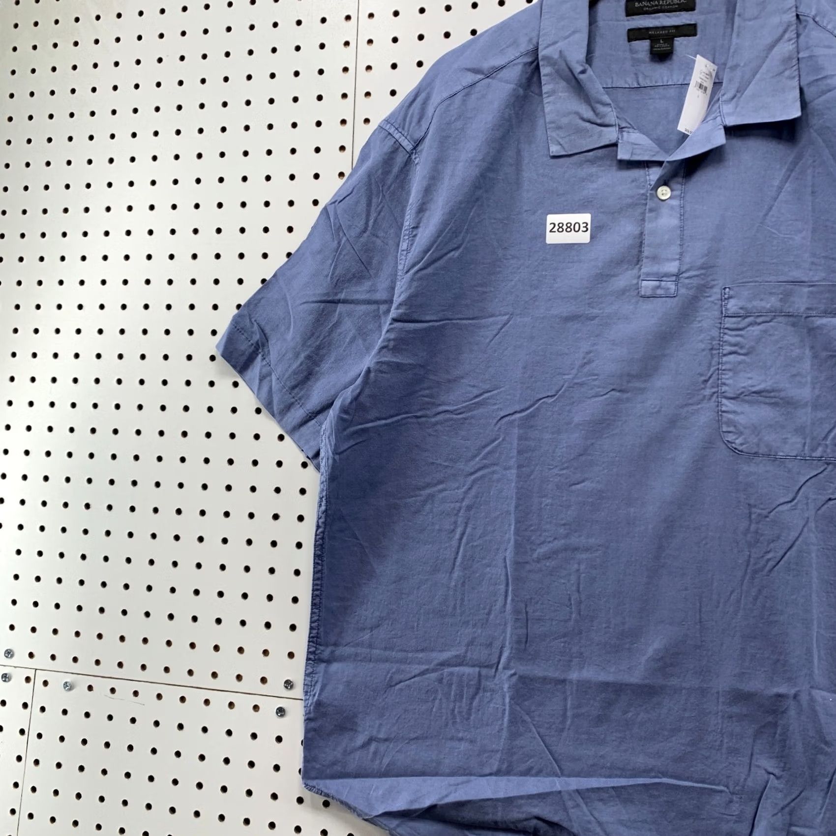 Banana Republic Banana Republic Collared Henley Shirt Mens Large Pocket Relaxed Blue 25X30.5 XS? Size US M / EU 48-50 / 2 - 3 Thumbnail