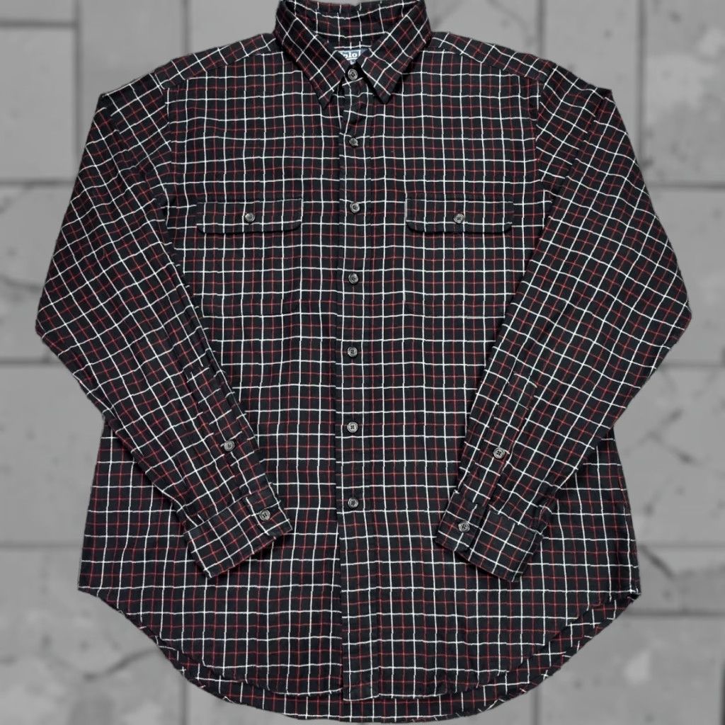 Polo Ralph Lauren Polo Ralph Lauren Shirt Men L Black Plaid Flannel Work Shirt Long Sleeve Button-Up Size US L / EU 52-54 / 3 - 1 Thumbnail