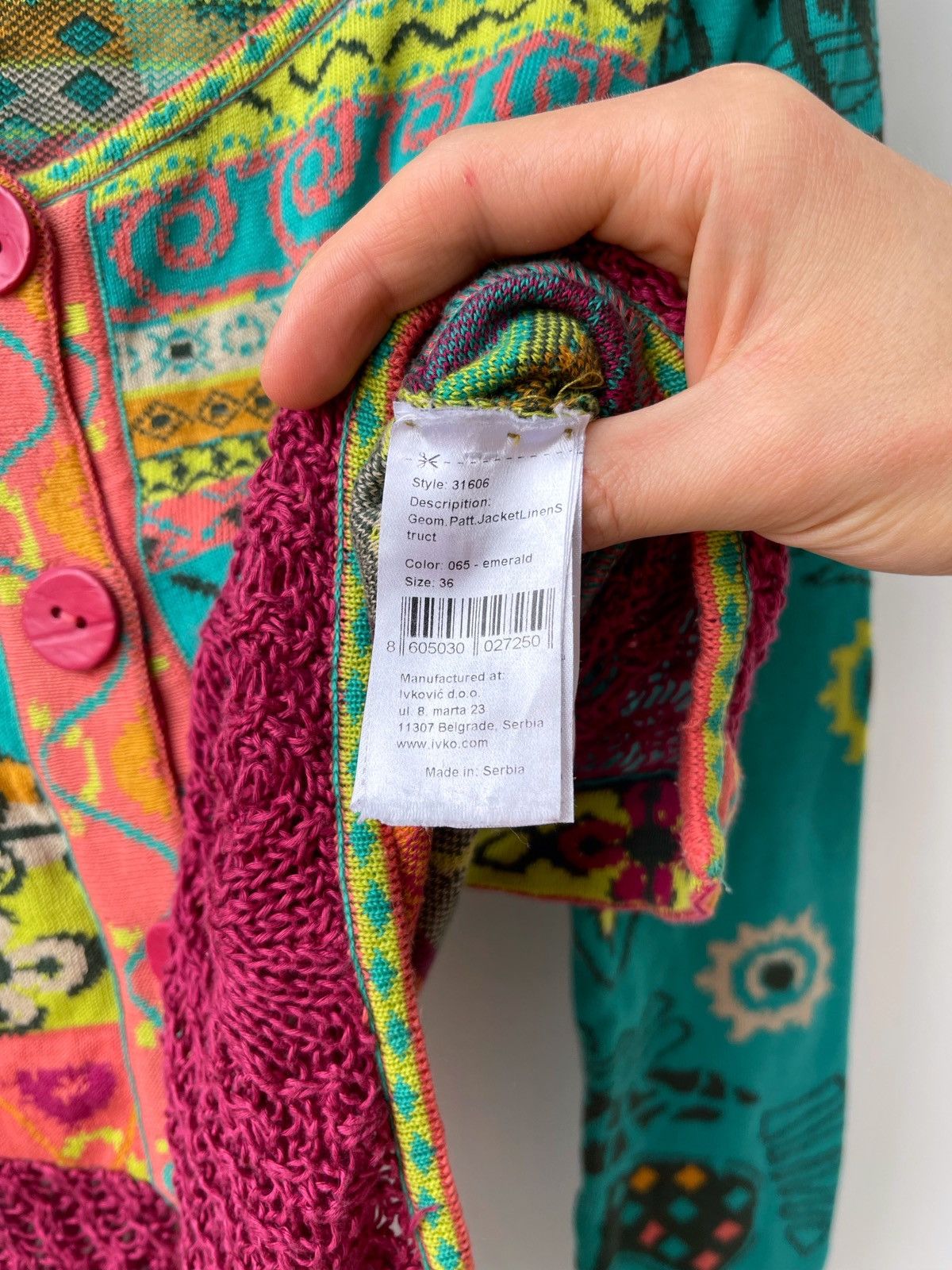 Designer Ivko Woman Multicolor Cardigan Knit Sweater Size XS / US 0-2 / IT 36-38 - 6 Thumbnail