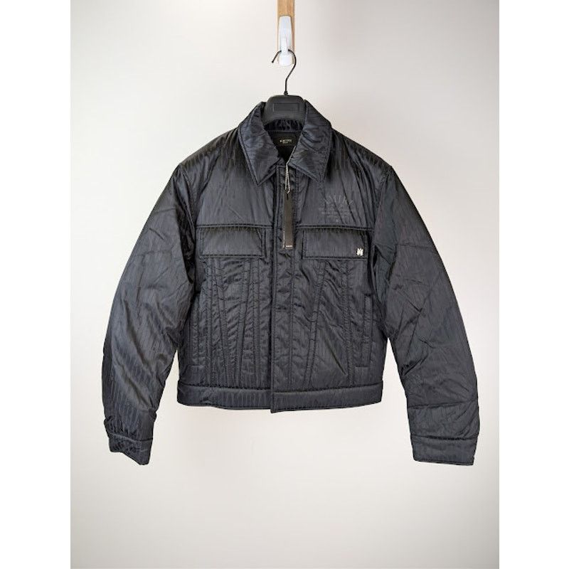 Amiri o1rshd1 Jacquard Filled Trucker Jacket in Black Size US M / EU 48-50 / 2 - 1 Thumbnail
