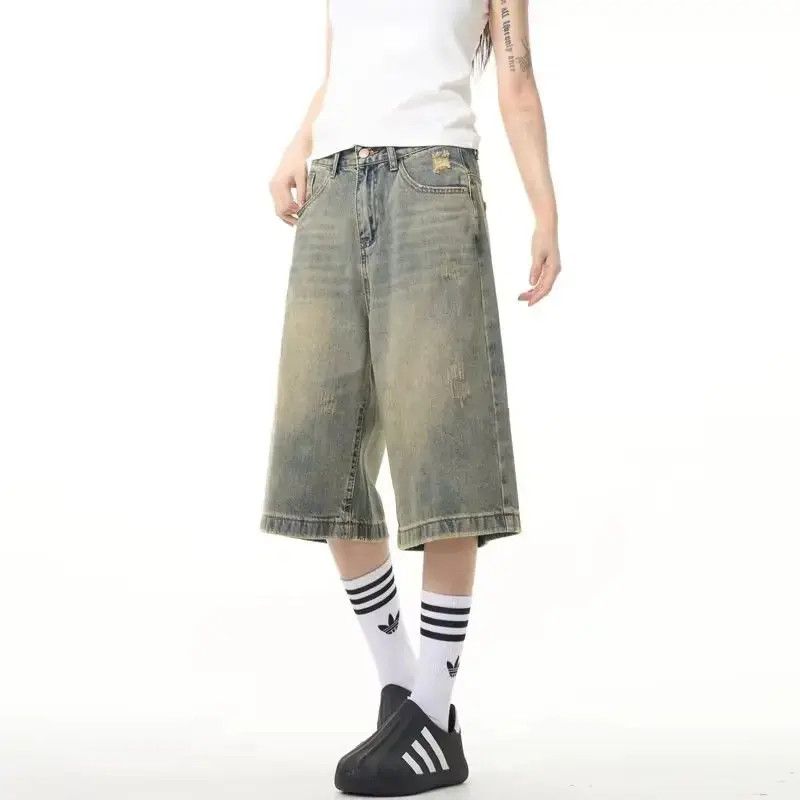 Japanese Brand Retro loose straight denim shorts Size US 32 / EU 48 - 2 Thumbnail