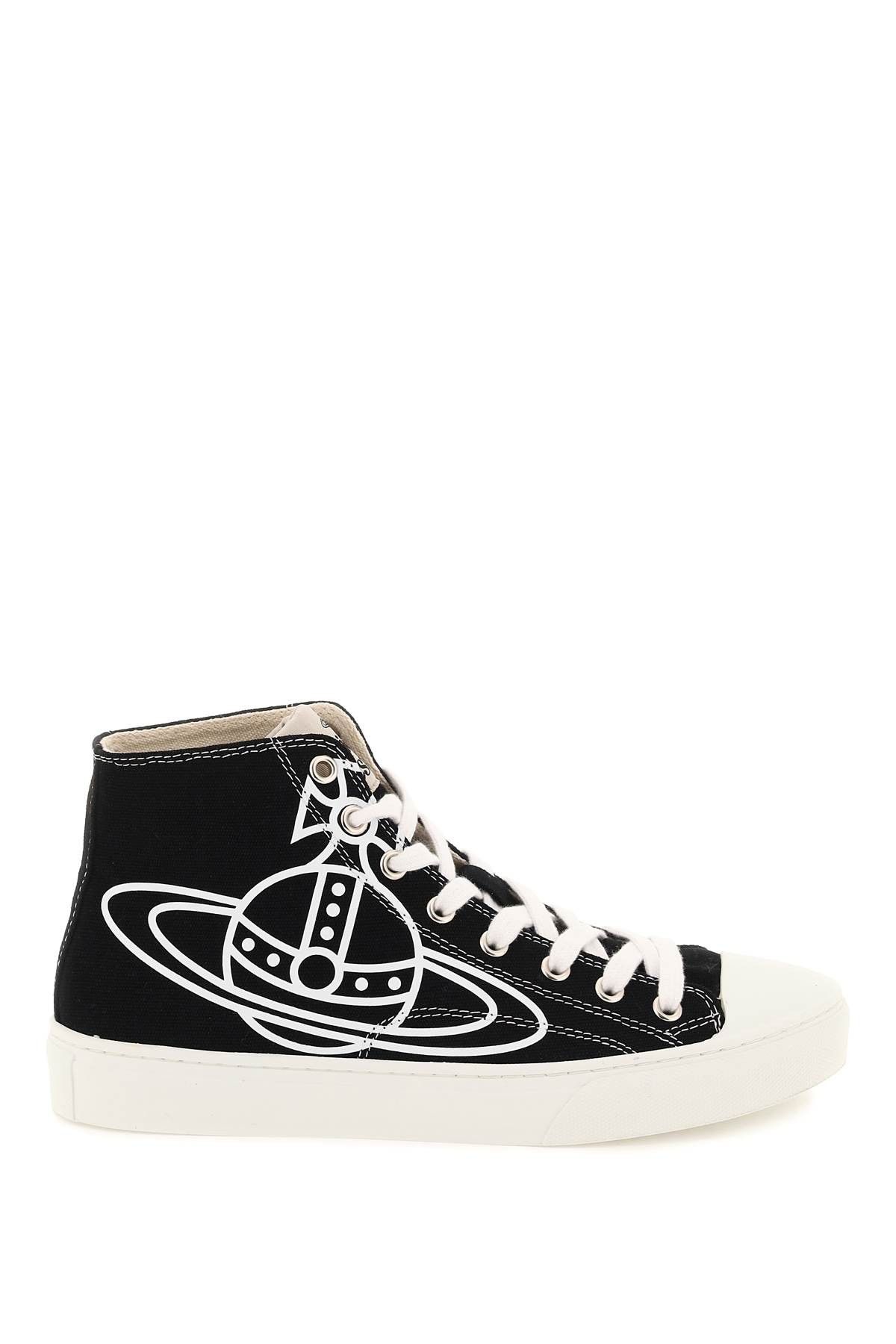 image of Vivienne Westwood Plimsoll High Top Sneakers in Black, Women's (Size 7)