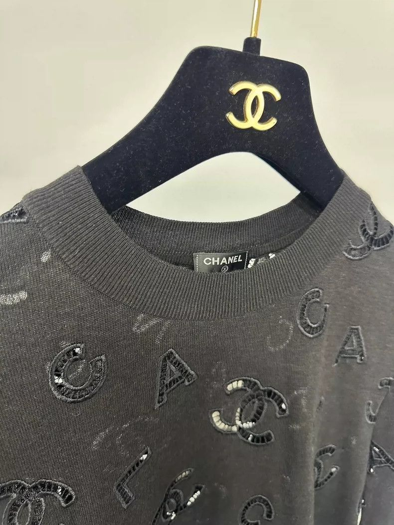 Chanel Chanel Black hollow letter knitwear sweater Size XS / US 0-2 / IT 36-38 - 3 Thumbnail