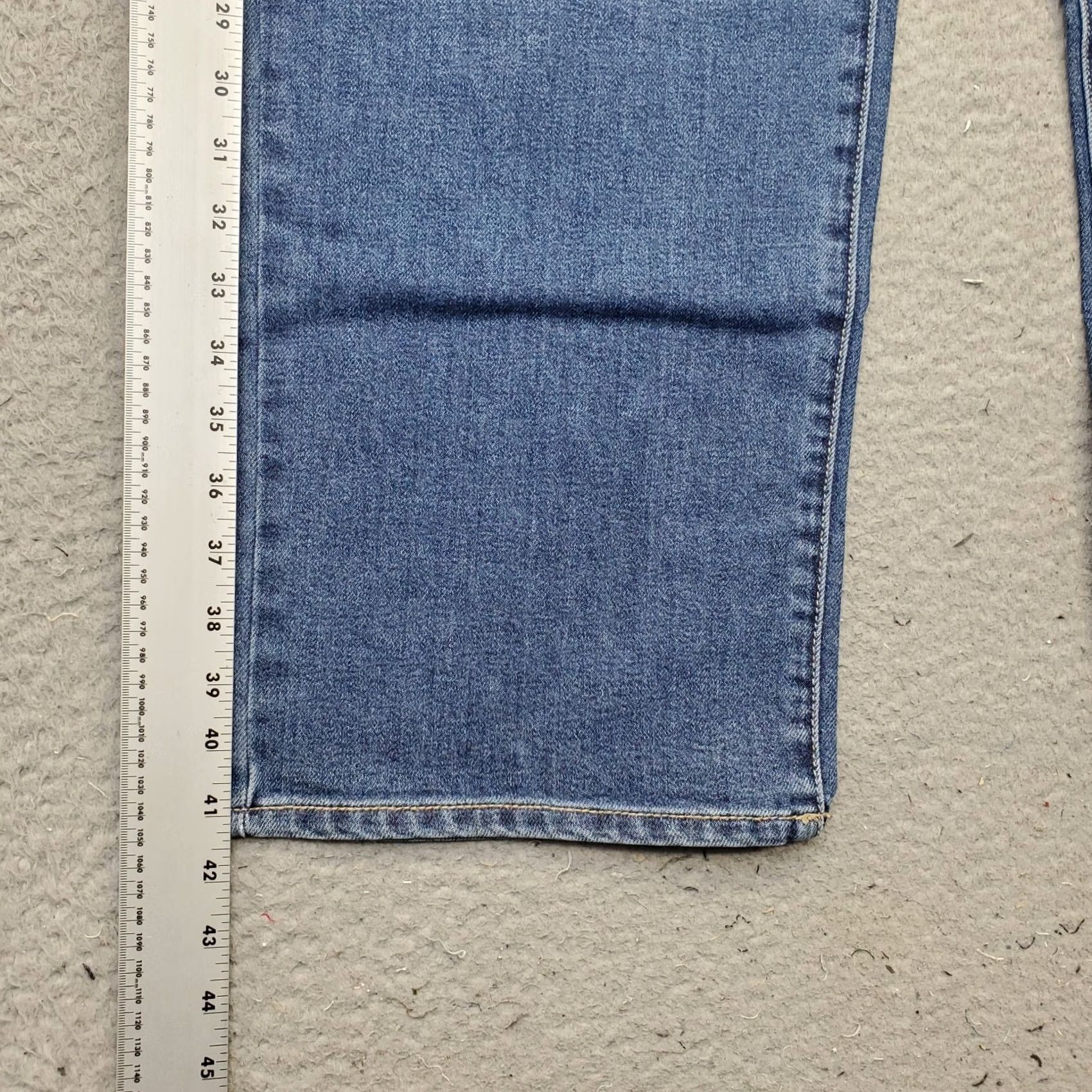 Vintage Seven7 Jeans Womens 14 Blue Denim Stretch Fitted Loose Fit High Rise Straight Leg Jeans Size 36" / US 14 / IT 50 - 3 Thumbnail