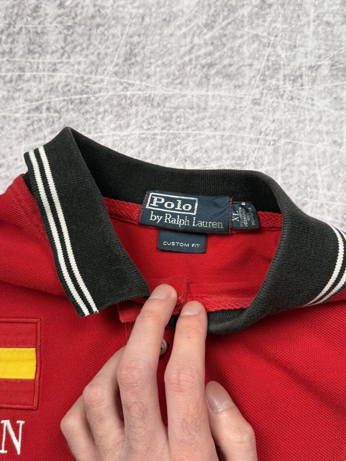 Polo Ralph Lauren Vintage Polo Ralph Lauren Red Spain Espana Polo Shirt Size US XL / EU 56 / 4 - 6 Thumbnail