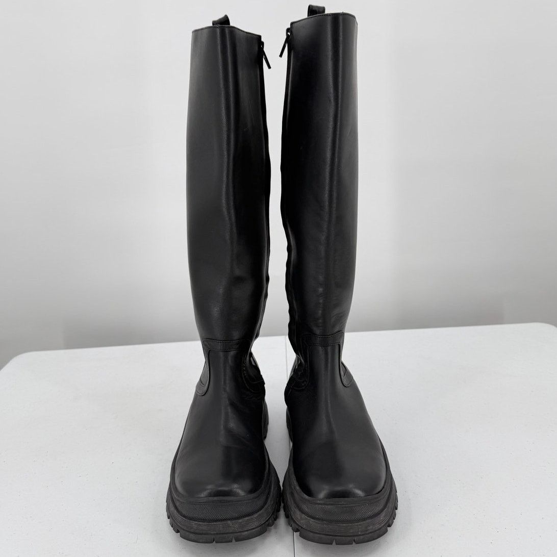 Staud Staud Bow Leather Black Tall Platform Boots Size 36.5 Size US 6.5 / IT 36.5 - 3 Thumbnail