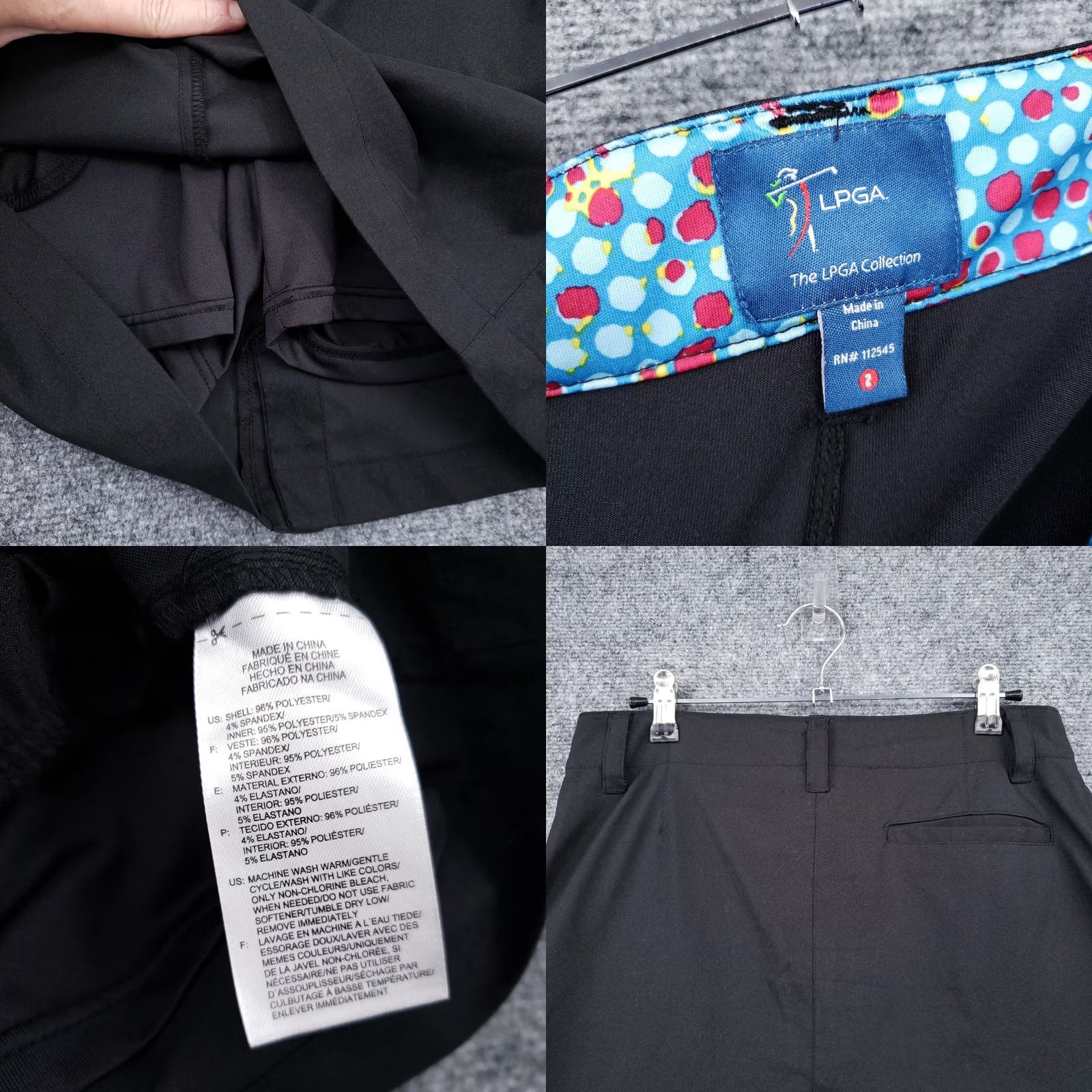 Vintage LPGA Skirt Womens 2 Black Mini Golf Skort Athletic Short Stretch Activewear Size 26" / US 2 / IT 38 - 8 Thumbnail
