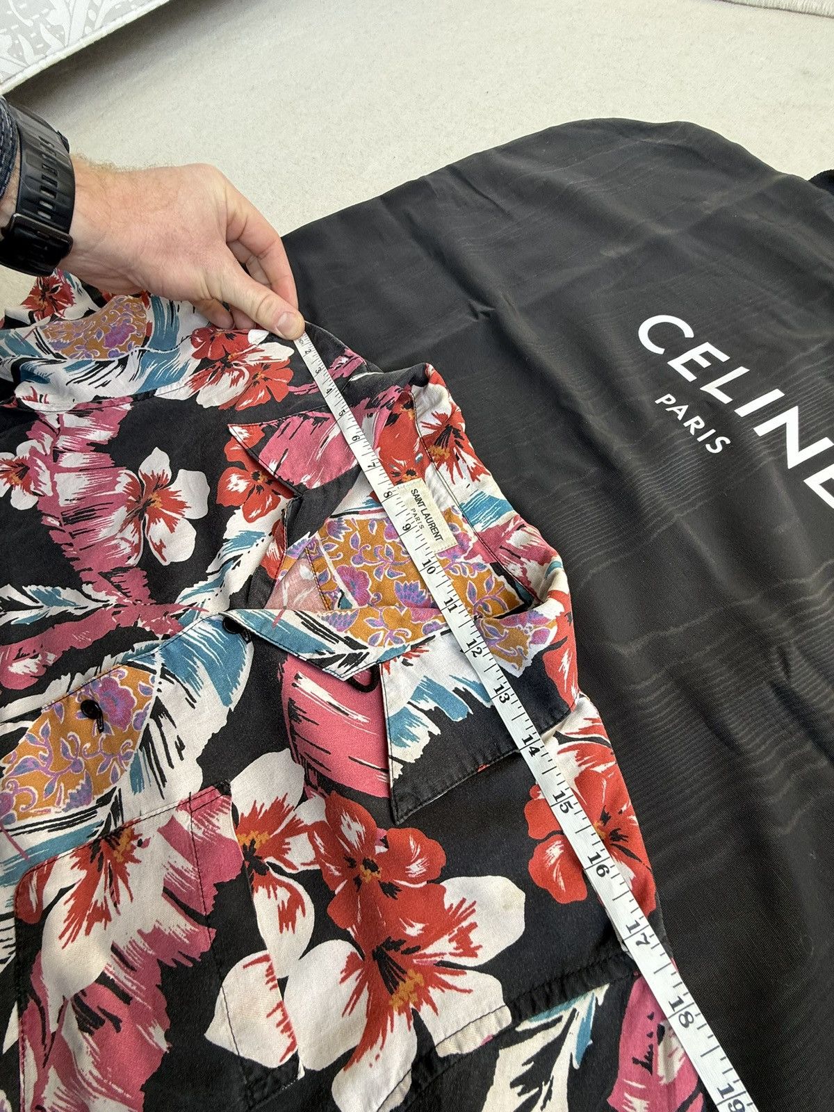Saint Laurent Paris SS21 Saint Laurent Beckham Hawaiian shirt sample grail palm Size US S / EU 44-46 / 1 - 9 Thumbnail